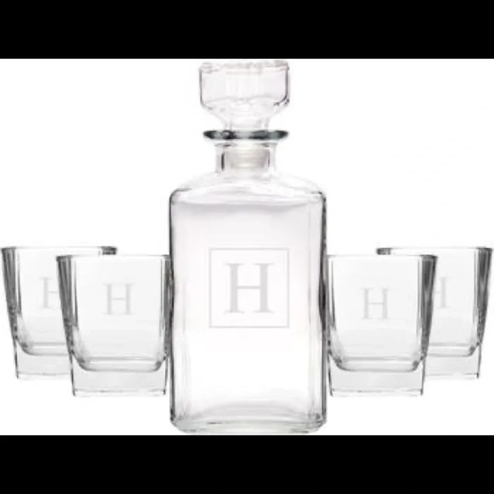 *H* Cathy's Concepts 5pc Monogrammed Decanter Set